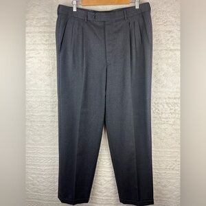 VITO RUFOLO Italian Wool Charcoal Dress Psnts Size 36 Cuffed Hem